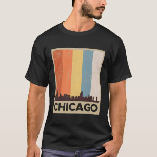 Camiseta Chicago Skyline Hoodie Molestias Vintage Style Gi