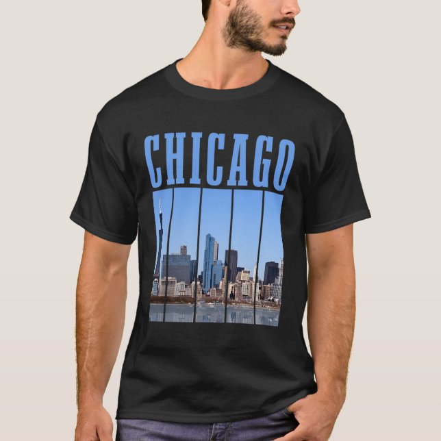Camiseta Chicago Skyline Illinois Pride Chicago (Anverso)