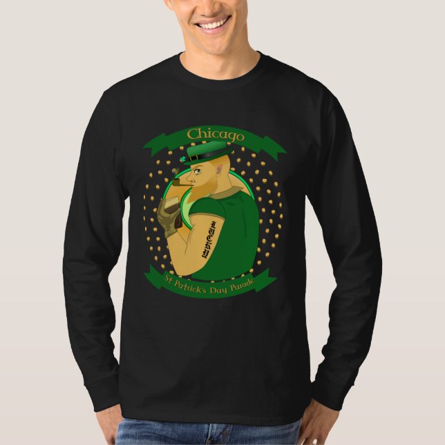 Camiseta Chicago St Patrick s day Parade Leprechaun Irish (Anverso)