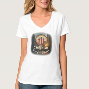 Camiseta Chicago V-Neck Tee   Grit femenino diario