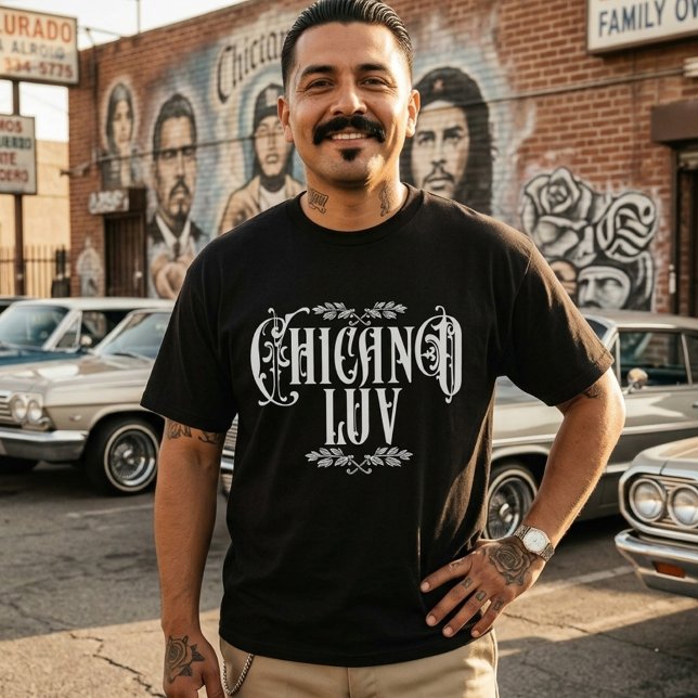 Camiseta Chicano ama negro (Chicano love T-Shirt)