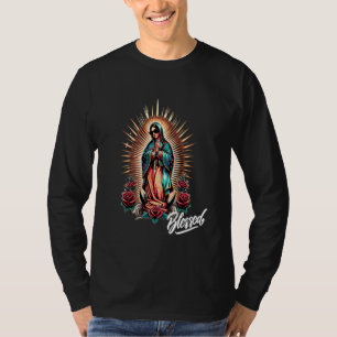 Camiseta Chicano Latino Mexicano María Guadalupe Bendita Re