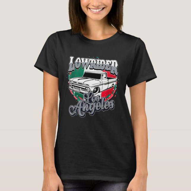 Camiseta Chicano Low Rider Truck Mexican Flag Los Angeles L (Anverso)