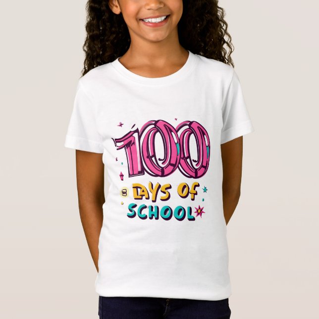 Camiseta Chicas 100 Días De Escuela (Anverso)