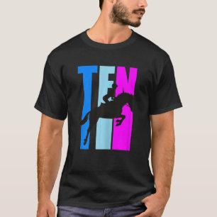 Camiseta Chicas 10.º Caballo de Aniversario Retro Rosado