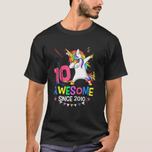 Camiseta Chicas 10 Años De Unicornio Dabbing Awesome S