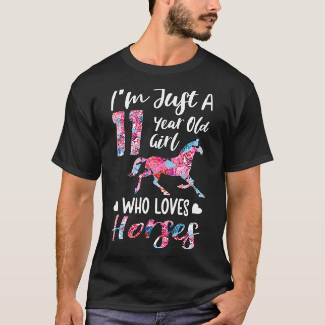 Camiseta chicas 11º caballo de cumpleaños para Chicas de 11 (Anverso)