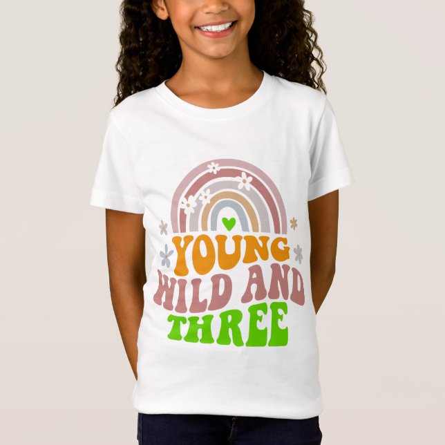 Camiseta Chicas 3 niños de cumpleaños jóvenes silvestres y  (Anverso)