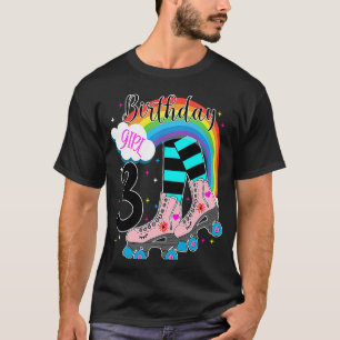 Camiseta Chicas 3er cumpleaños patinaje sobre patines de na