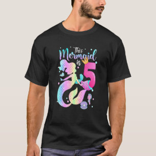 Camiseta Chicas 5º Cumpleaños Esta Sirenita Es Niña De 5 Añ