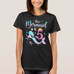 Camiseta Chicas 5º Cumpleaños Esta Sirenita Es Niña De 5 Añ