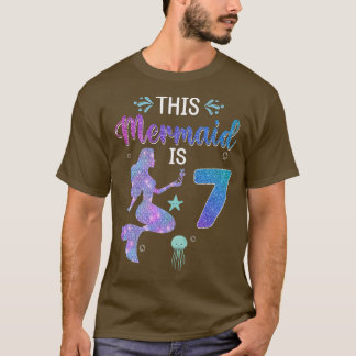 Camiseta Chicas 7 Años Esta Sirenita Tiene 7 Años