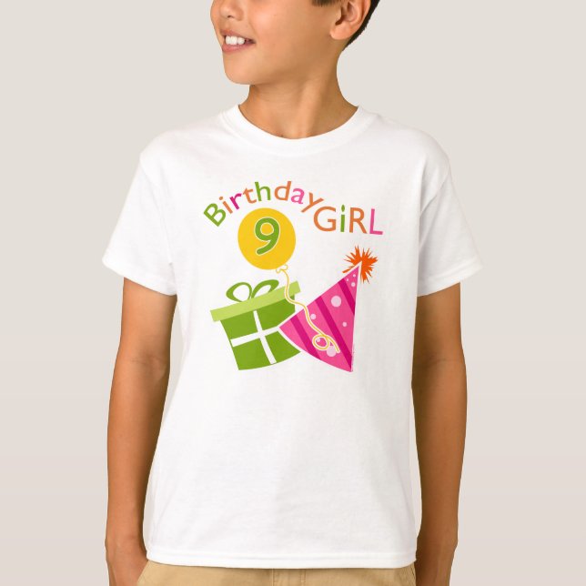 Camiseta Chicas 9.º cumpleaños (Anverso)