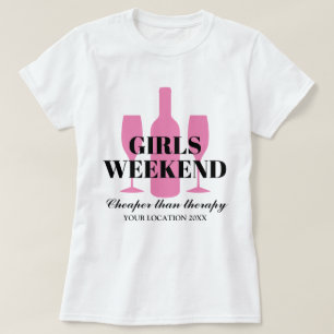 Camiseta Chicas a fin de semana reuniendo fiesta de viñedos