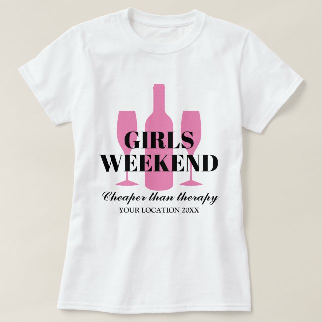 Camiseta Chicas a fin de semana reuniendo fiesta de viñedos (Diseño del anverso)