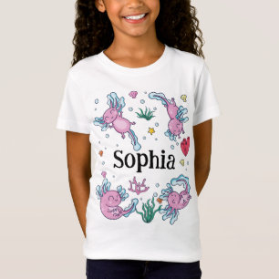 Camiseta Chicas Aaxolotl y Niños Nombrados de Color Rosa