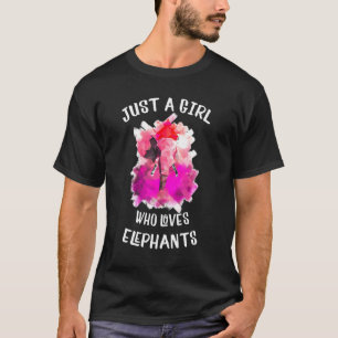 Camiseta Chicas acuarela elefante sólo un Chica que ama a E