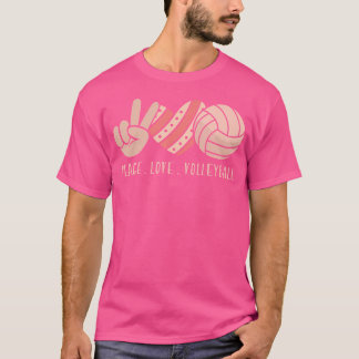 Camiseta Chicas adorables jugadoras de voleibol Paz Amor Vo