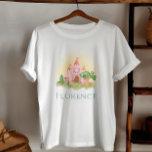 Camiseta Chicas adoran a los niños del Castillo Princesa Ro<br><div class="desc">Esta camiseta de cuento de hadas mágica y linda presenta a un príncipe y una princesa, con un castillo rosa encantado, mariposa, flores, liebres, un ciervo mágico y hongos caprichosos. Este diseño rosa y ondulante "de vez en cuando" se puede personalizar fácilmente con el nombre de sus chicas en una...</div>