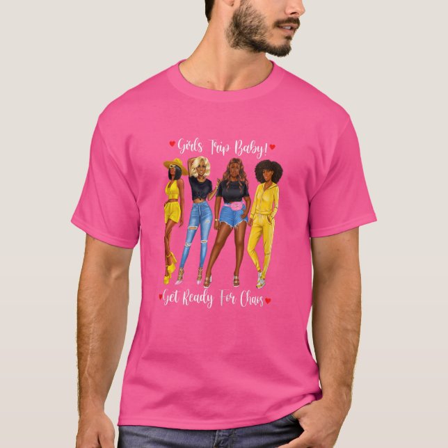 Camiseta Chicas afroamericanas viajan a Chicas negros (Anverso)