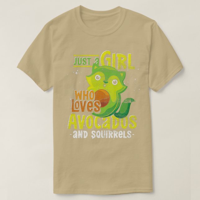 Camiseta Chicas Aguacate Lover Mujeres ardilla animal fores (Diseño del anverso)