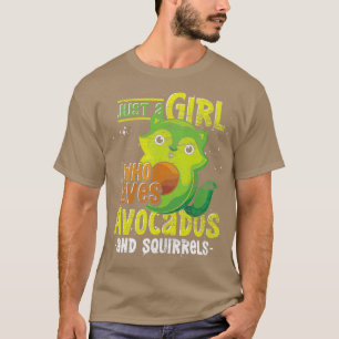 Camiseta Chicas Aguacate Lover Mujeres ardilla animal fores