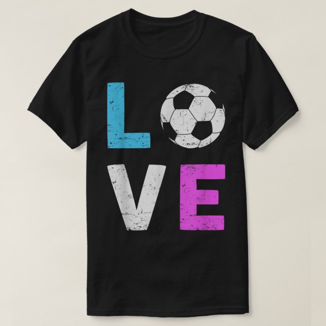 Camiseta Chicas aman el fútbol y amo al jugador deportivo d (Diseño del anverso)