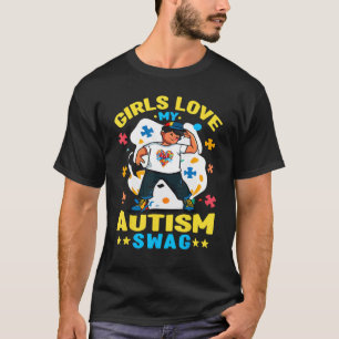 Camiseta Chicas Aman Mi Swagger de Autismo Conciencia de N