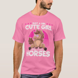 Camiseta Chicas amantes de los caballos de los animales Hom