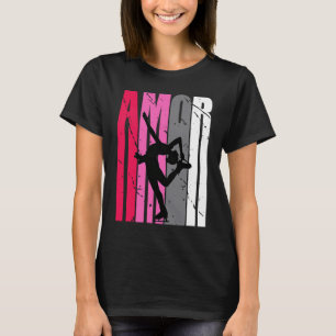 Camiseta Chicas Amor Rosa Patinaje Hielo Cumpleaños Retro S