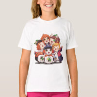 Chicas Anime Chibi Lindas Grupo de Sushi Arte