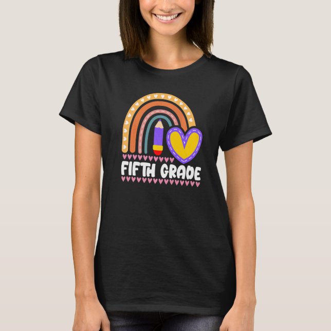 Camiseta Chicas arcoiris de quinto grado Equipo de profesor (Anverso)