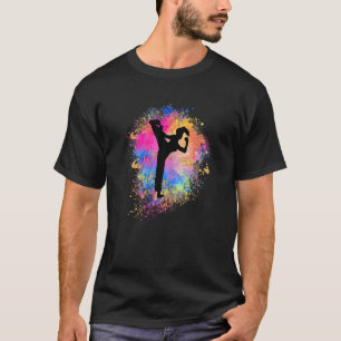 Camiseta Chicas Arcoíris Karate Mujer Judo Silueta Taekwo