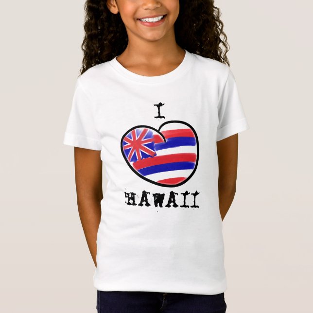 Camiseta Chicas artísticos de la bandera del estado de Hawá (Anverso)