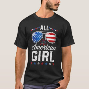 Camiseta Chicas Bandera Estadounidense Gafas De Sol 4 De Ju