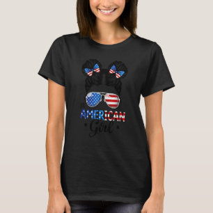 Camiseta Chicas Bandera Estadounidense Gafas De Sol 4 De Ju