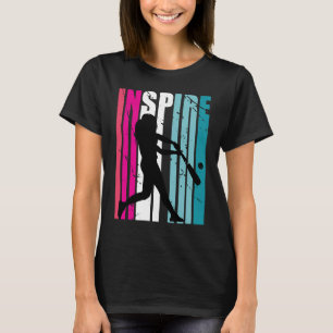 Camiseta Chicas Baseball Inspire Coach Softball Retro azul