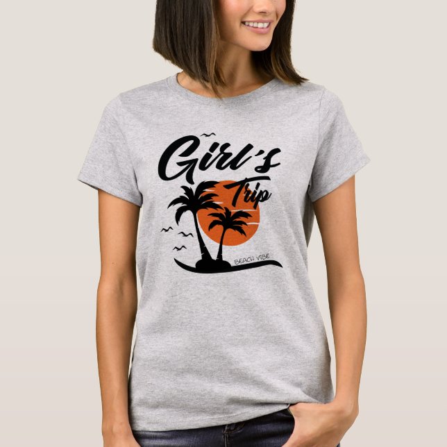 Camiseta Chicas Beach Trip Palm Tree Sun (Anverso)