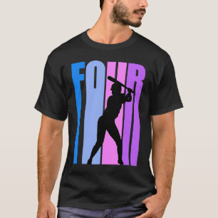 Camiseta Chicas Béisbol Cumpleaños 4 Chica Deportivo de Sof