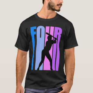 Camiseta Chicas Béisbol Cumpleaños 4 Chica Deportivo de Sof