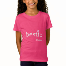 Chicas Bestie Pink White Heart