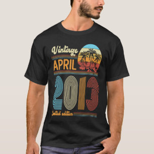 Camiseta chicas Bo de 10 años Cumpleaños Vintage abril 2013