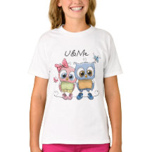 Camiseta chicas búhos lindos U y Me - Amigas dulce