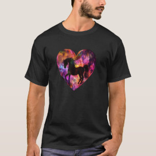 Camiseta Chicas Caballo Corazón Silueta Amantes de los Caba