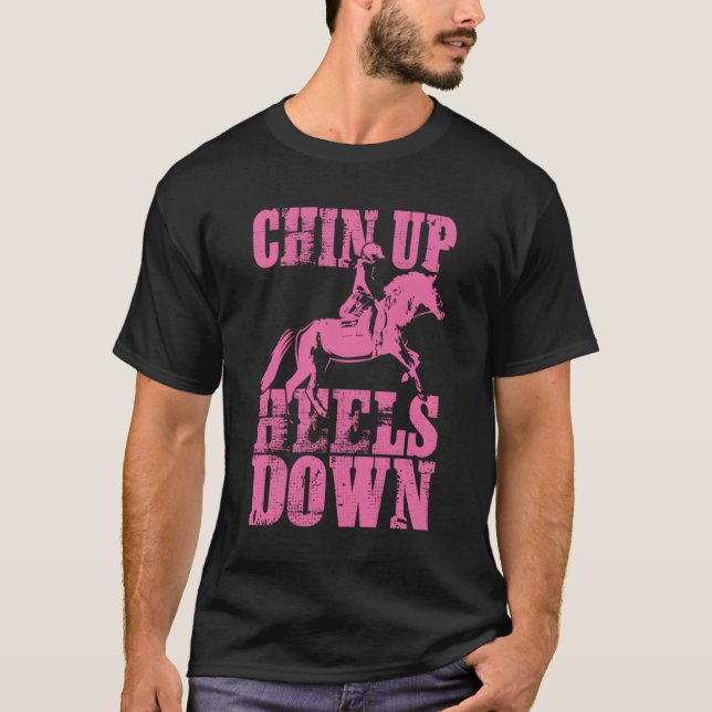 Camiseta Chicas Caballos Montando Regalo Chin Up Talks Down (Anverso)