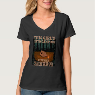 Camiseta Chicas Caminando Con Su Perro Chino Shar Pei 1