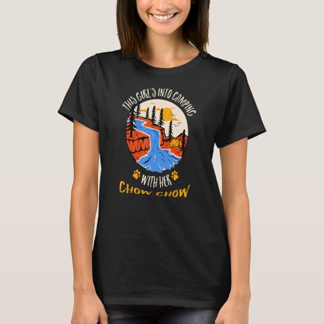 Camiseta Chicas Caminando Con Su Perro Chow Chow Chow (Anverso)