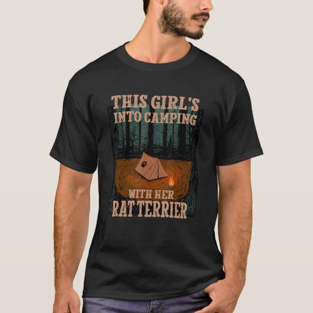 Camiseta Chicas Caminando Con Su Rat Terrier Dog Rattie (Anverso)