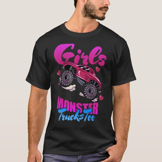 Camiseta Chicas Camión de Monstruo Camión de Estilo Grande  (Anverso)