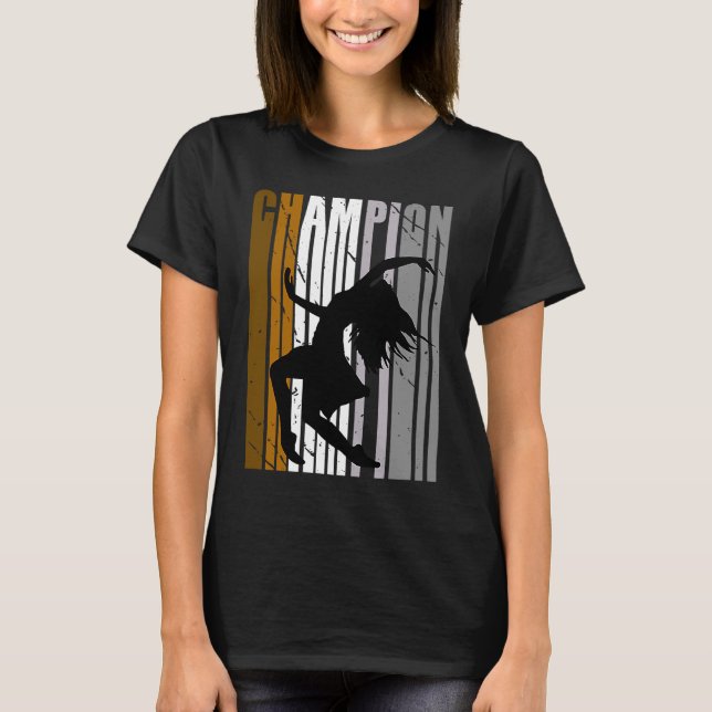 Camiseta Chicas campeón de danza marrón bailarina de cumple (Anverso)